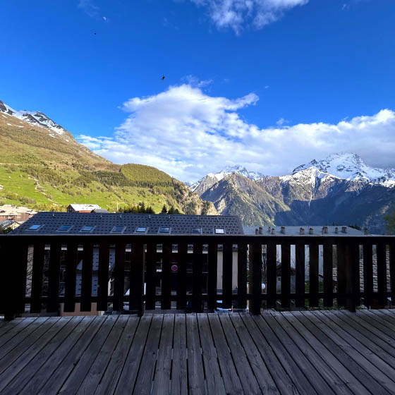 Balcony view at the Chalet d'Aka in France