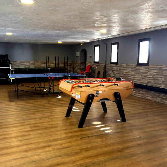 Games room at the Chalet d'Aka in France