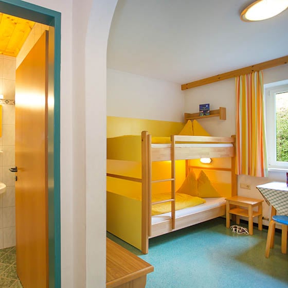 Bedroom at the Pension Müllauerhof in Saalbach, Austria