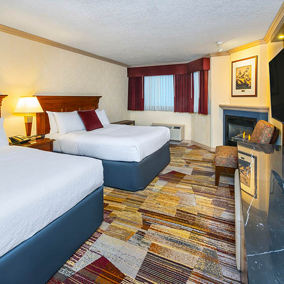 Bedroom at the Royal Canadian Lodge in Banff