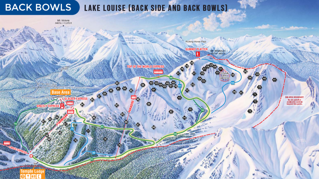 Piste map: Lake Louise, Banff, Canada