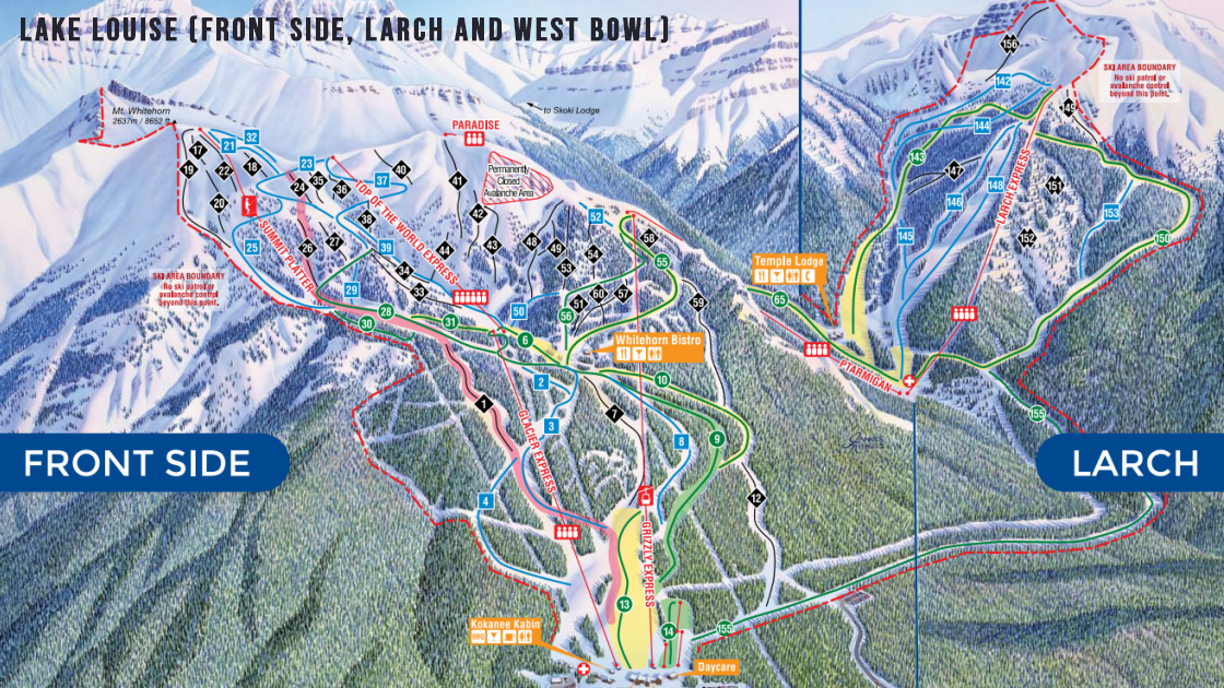 Piste map: Lake Louise, Banff, Canada