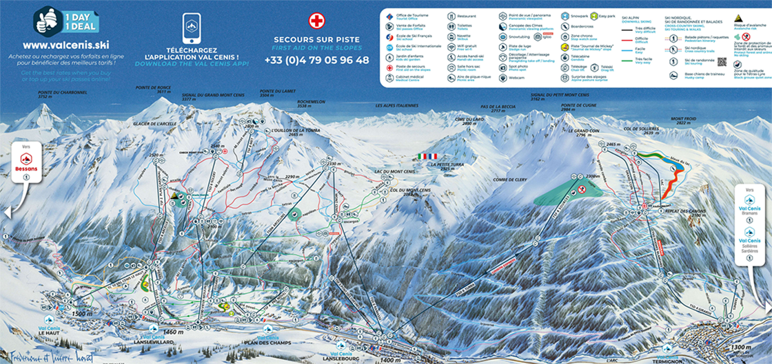 Val Cenis piste map