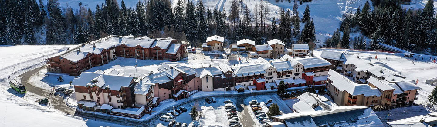 Aerial view of the Village Club Miléade in Val Cenis, France