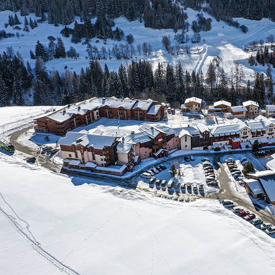 Aerial view of the Village Club Miléade in Val Cenis, France