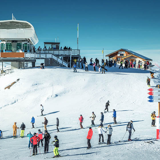 Cable car station in Les Menuires, France